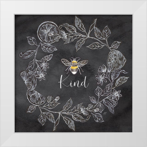 Bee  Sentiment Wreath black II-Kind White Modern Wood Framed Art Print by Coulter, Cynthia