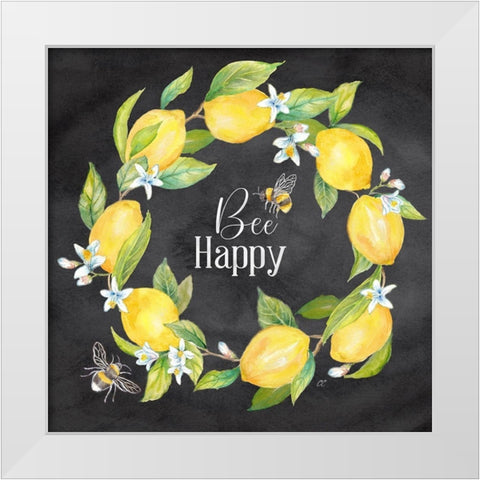 Lemons  And Bees Sentiment black II White Modern Wood Framed Art Print by Coulter, Cynthia