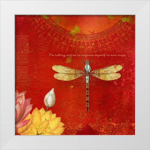 Creative  Visualization I-Express Myself White Modern Wood Framed Art Print by Duirwaigh