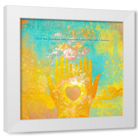 Creative  Visualization VII-Freedom White Modern Wood Framed Art Print by Duirwaigh