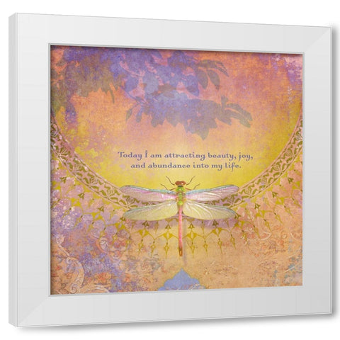 Creative  Visualization XI-Abundance White Modern Wood Framed Art Print by Duirwaigh