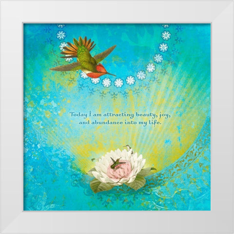 Creative  Visualization XV-Joy White Modern Wood Framed Art Print by Duirwaigh