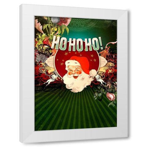 Colorful Christmas IV-HoHoHo White Modern Wood Framed Art Print by Duirwaigh