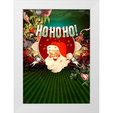 Colorful Christmas IV-HoHoHo White Modern Wood Framed Art Print by Duirwaigh