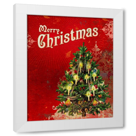 Colorful Christmas V-Merry Christmas White Modern Wood Framed Art Print by Duirwaigh