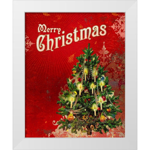 Colorful Christmas V-Merry Christmas White Modern Wood Framed Art Print by Duirwaigh