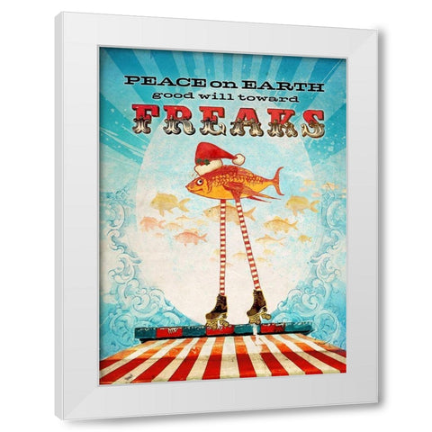 Colorful Christmas VIII-Freaks White Modern Wood Framed Art Print by Duirwaigh