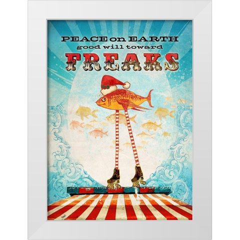 Colorful Christmas VIII-Freaks White Modern Wood Framed Art Print by Duirwaigh