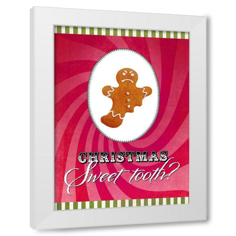 Colorful Christmas X-Sweet Tooth White Modern Wood Framed Art Print by Duirwaigh