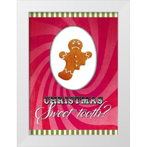 Colorful Christmas X-Sweet Tooth White Modern Wood Framed Art Print by Duirwaigh