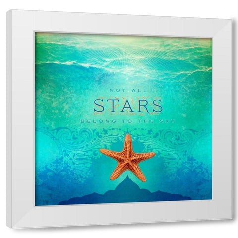 Living  Out Loud I-Stars White Modern Wood Framed Art Print by Duirwaigh