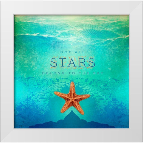 Living  Out Loud I-Stars White Modern Wood Framed Art Print by Duirwaigh