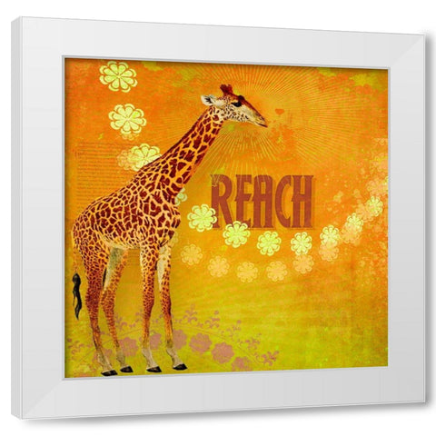 Living  Out Loud II-Reach White Modern Wood Framed Art Print by Duirwaigh