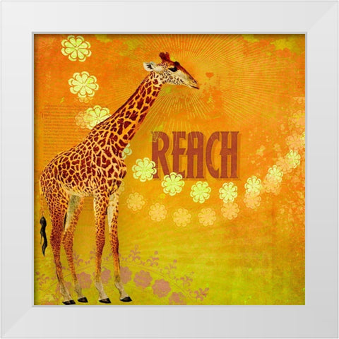 Living  Out Loud II-Reach White Modern Wood Framed Art Print by Duirwaigh