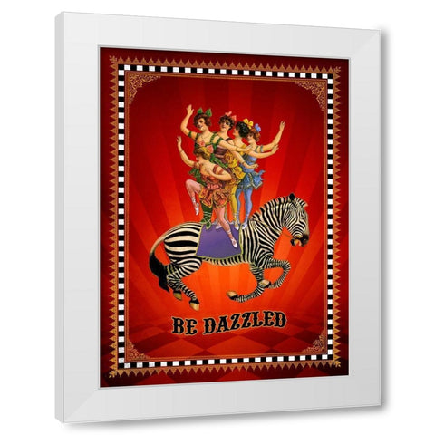 Living  Out Loud V-Be Dazzled White Modern Wood Framed Art Print by Duirwaigh