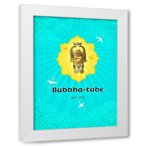 Living  Out Loud VI-Buddhatude White Modern Wood Framed Art Print by Duirwaigh