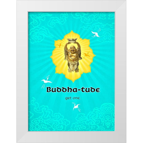 Living  Out Loud VI-Buddhatude White Modern Wood Framed Art Print by Duirwaigh