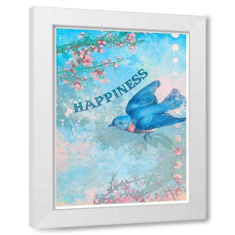 Living  Out Loud IX-Happiness White Modern Wood Framed Art Print by Duirwaigh