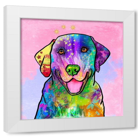 Colorful  Pets IV White Modern Wood Framed Art Print by Duirwaigh