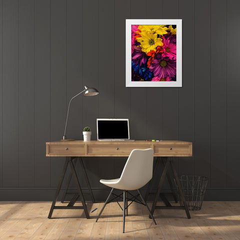Riot  of Color White Modern Wood Framed Art Print by Manelis, Jessica
