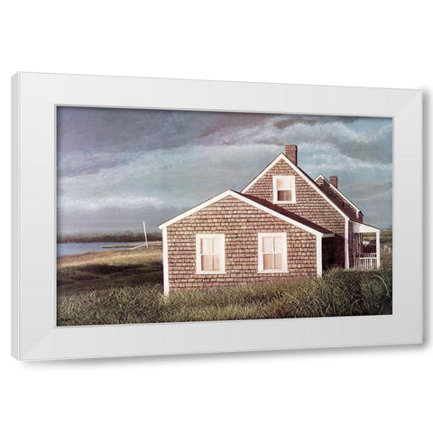 Crooked  House White Modern Wood Framed Art Print by Mielko, Tom