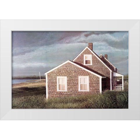 Crooked  House White Modern Wood Framed Art Print by Mielko, Tom