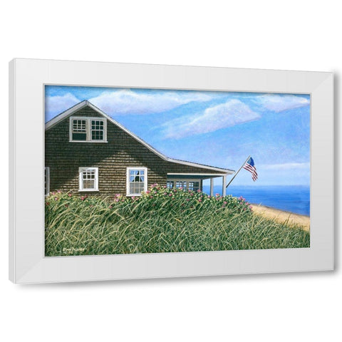 Ocean  View White Modern Wood Framed Art Print by Mielko, Tom
