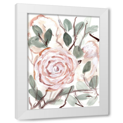 Farmhouse  Bush coral pink II White Modern Wood Framed Art Print by Chapman, Marcy