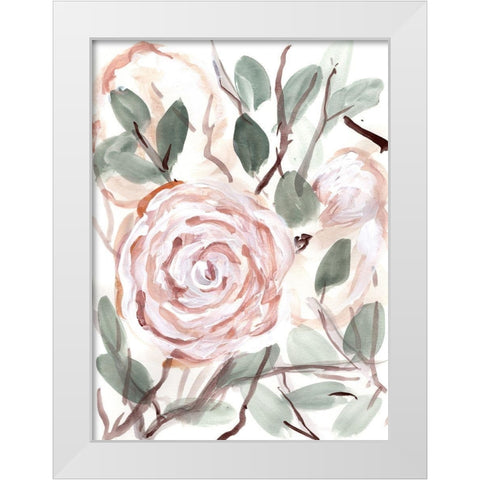 Farmhouse  Bush coral pink II White Modern Wood Framed Art Print by Chapman, Marcy