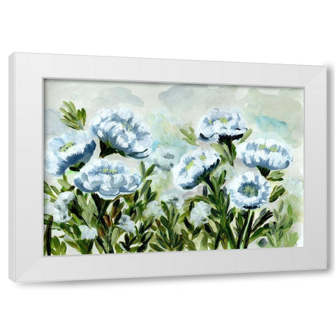 Popping  for Blue White Modern Wood Framed Art Print by Chapman, Marcy