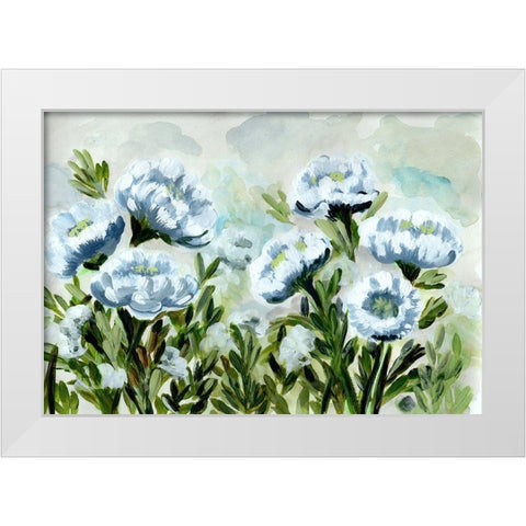 Popping  for Blue White Modern Wood Framed Art Print by Chapman, Marcy