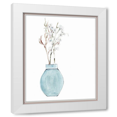 Simply  Blue White Modern Wood Framed Art Print by Chapman, Marcy