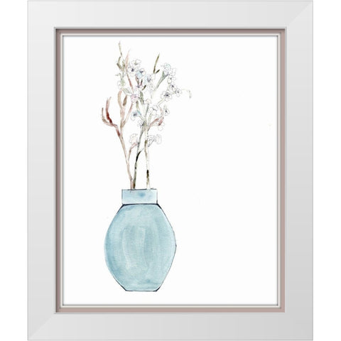 Simply  Blue White Modern Wood Framed Art Print by Chapman, Marcy