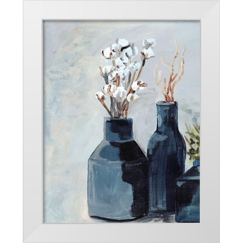 Cotton  Jar in navy White Modern Wood Framed Art Print by Chapman, Marcy