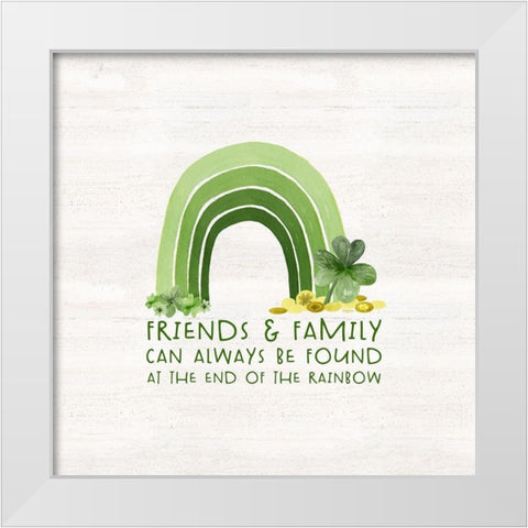 Shamrock Rainbows I-Friends and Family White Modern Wood Framed Art Print by Reed, Tara