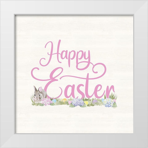 Farmhouse  Easter Sentiment V-Happy Easter White Modern Wood Framed Art Print by Reed, Tara