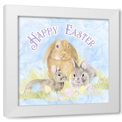 Farmhouse  Easter Sentiment VII-Easter Rabbits White Modern Wood Framed Art Print by Reed, Tara