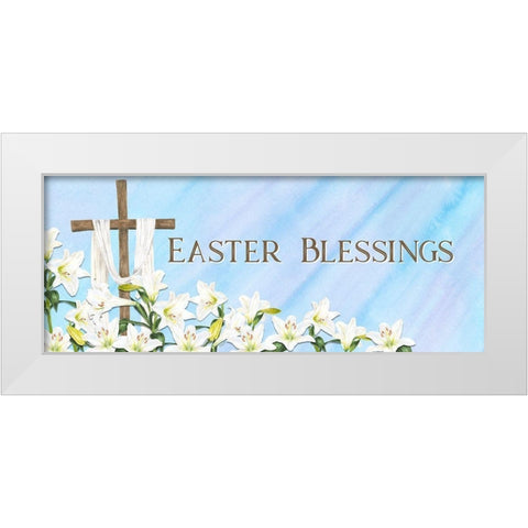 He  is Risen panel I-Easter Blessings White Modern Wood Framed Art Print by Reed, Tara