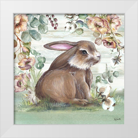 Farmhouse Bunny  I White Modern Wood Framed Art Print by Tre Sorelle Studios