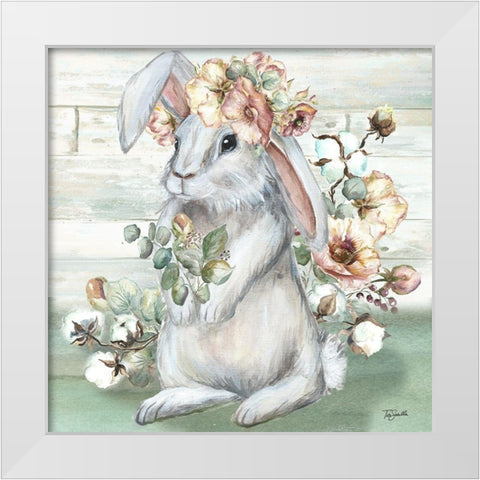 Farmhouse  Bunny II White Modern Wood Framed Art Print by Tre Sorelle Studios