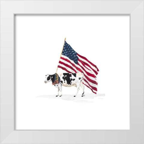 All  American Farmhouse on white I White Modern Wood Framed Art Print by Reed, Tara