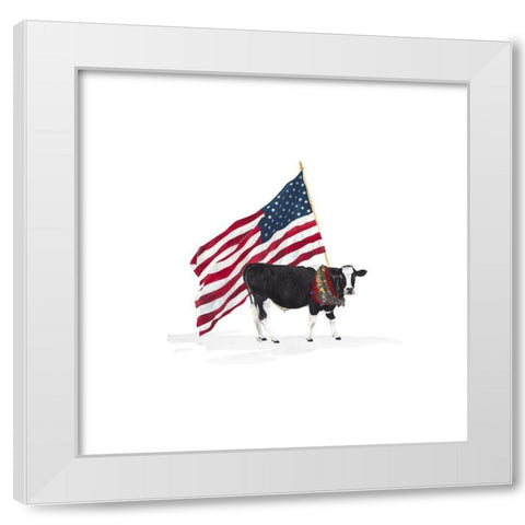 All  American Farmhouse on white II White Modern Wood Framed Art Print by Reed, Tara