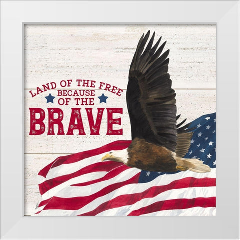 Let  Freedom Soar Sentiment I-The Brave White Modern Wood Framed Art Print by Reed, Tara