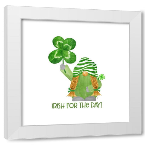 Luck  of the Gnomes VIII-Irish for the Day White Modern Wood Framed Art Print by Reed, Tara