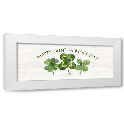 Shamrock  Rainbows panel II-Happy St Patricks White Modern Wood Framed Art Print by Reed, Tara
