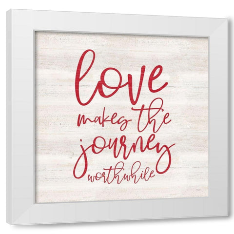 Valentines  sentiment IV-Journey White Modern Wood Framed Art Print by Reed, Tara