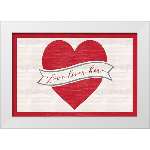 Valentines  landscape sentiment II-Love Heart White Modern Wood Framed Art Print by Reed, Tara
