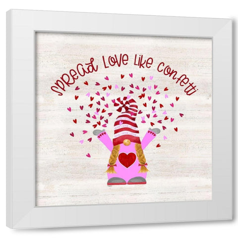 Valentine  Gnomes II-Confetti White Modern Wood Framed Art Print by Reed, Tara