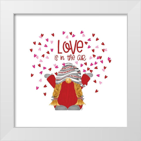 Valentine  Gnomes on white IV-In the Air White Modern Wood Framed Art Print by Reed, Tara