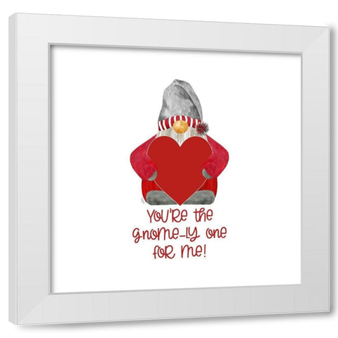 Valentine  Gnomes on white X-Gnomely One White Modern Wood Framed Art Print by Reed, Tara